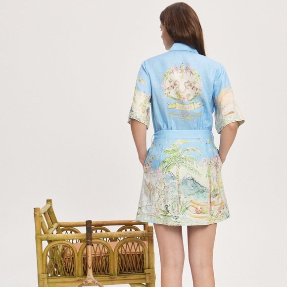 Alemais linen printed dress - Picture 2 of 12